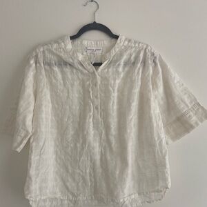 Apiece Apart Cream Textured Button Top